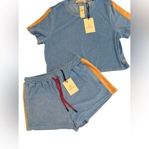 ARAMINTA JAMES Blue & khaki short set. XL New with tags